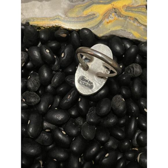 Southwest Sterling Silver Kenny Ray Signed Turquoise Ring~Blue Oval Size 7 - Picture 3 of 8